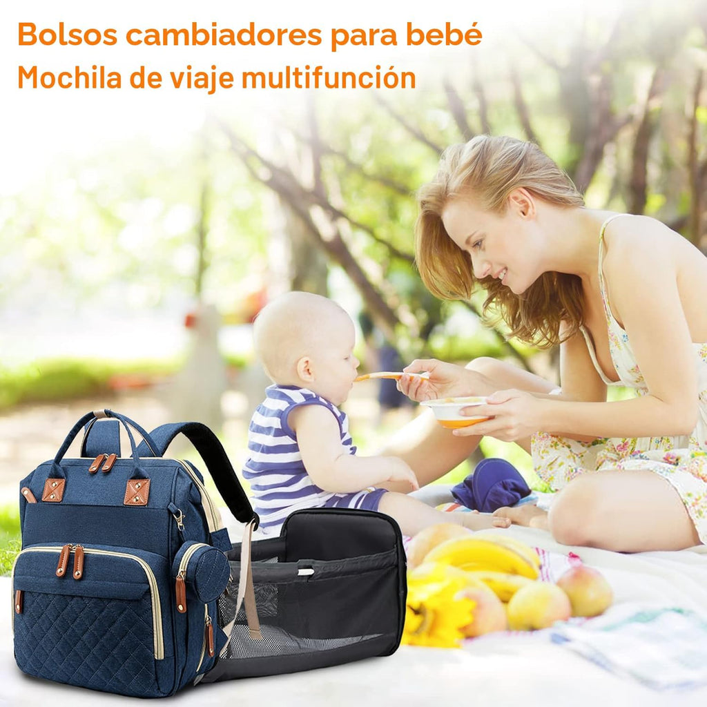 Lamroro Bolsa de pañales con cambiador, mochila de pañales 3 en 1 p...