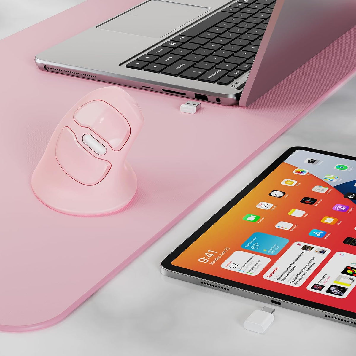 MicroPack Ratón ergonómico, ratón vertical inalámbrico con USB A y...