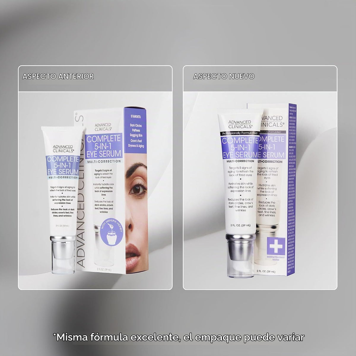 Advanced Clinicals Suero para ojos 5 en 1 | Multi-beneficio visible...