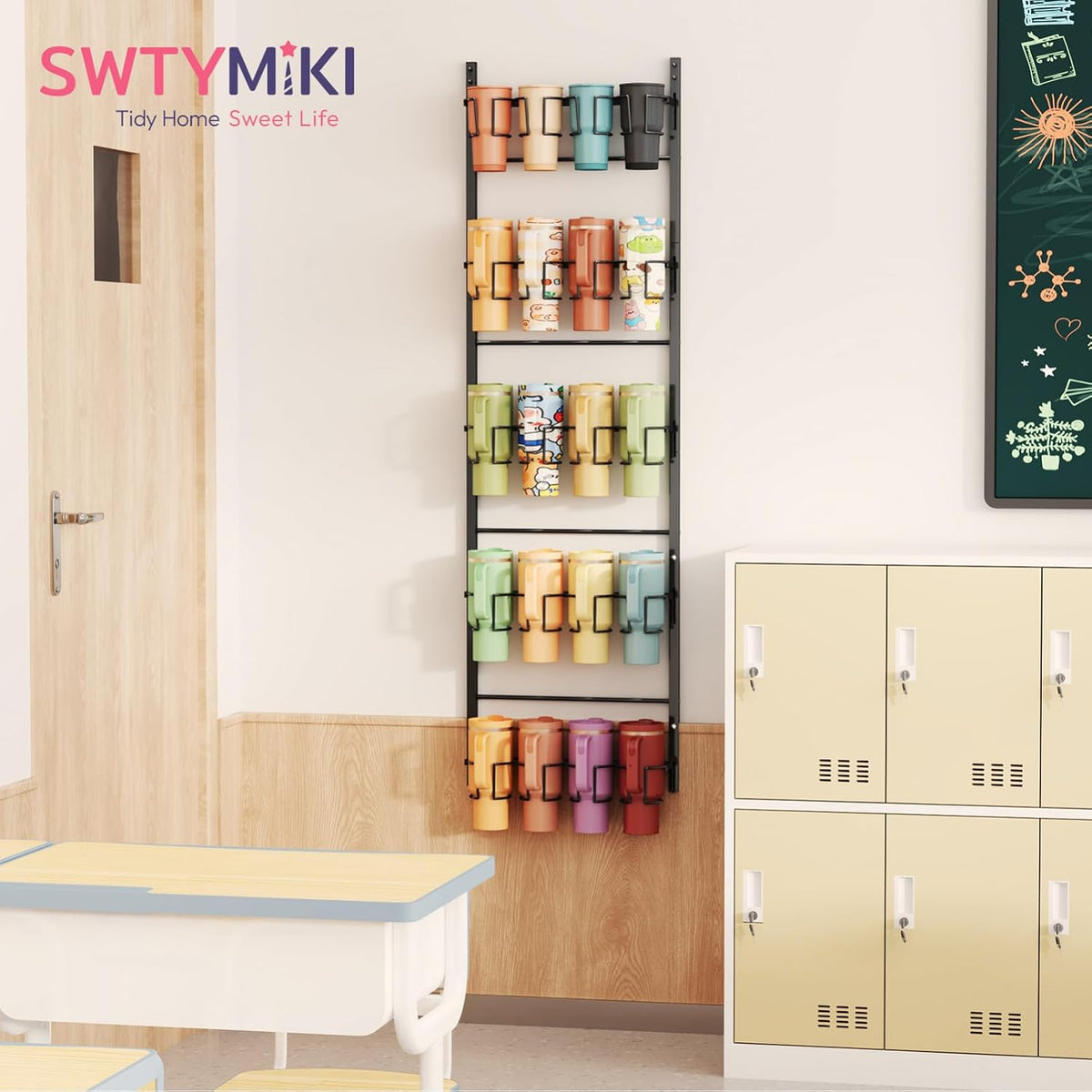 SWTYMIKI Organizador de botellas de agua de 5 niveles, soporte para...