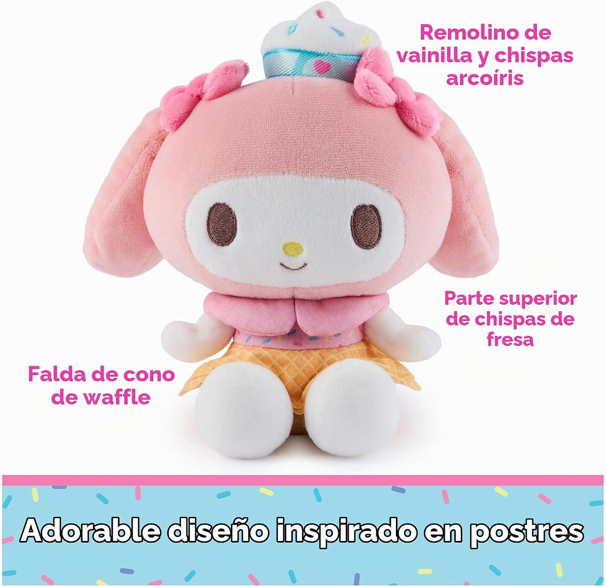 GUND Sanrio My Melody Ice Cream - Juguete de peluche de 6 pulgadas...