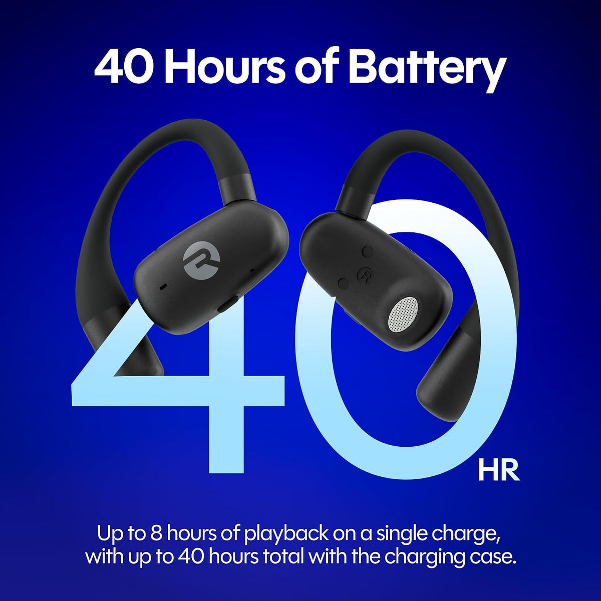 Raycon Everyday - Auriculares de oreja abierta, micrófono dual, 40H...