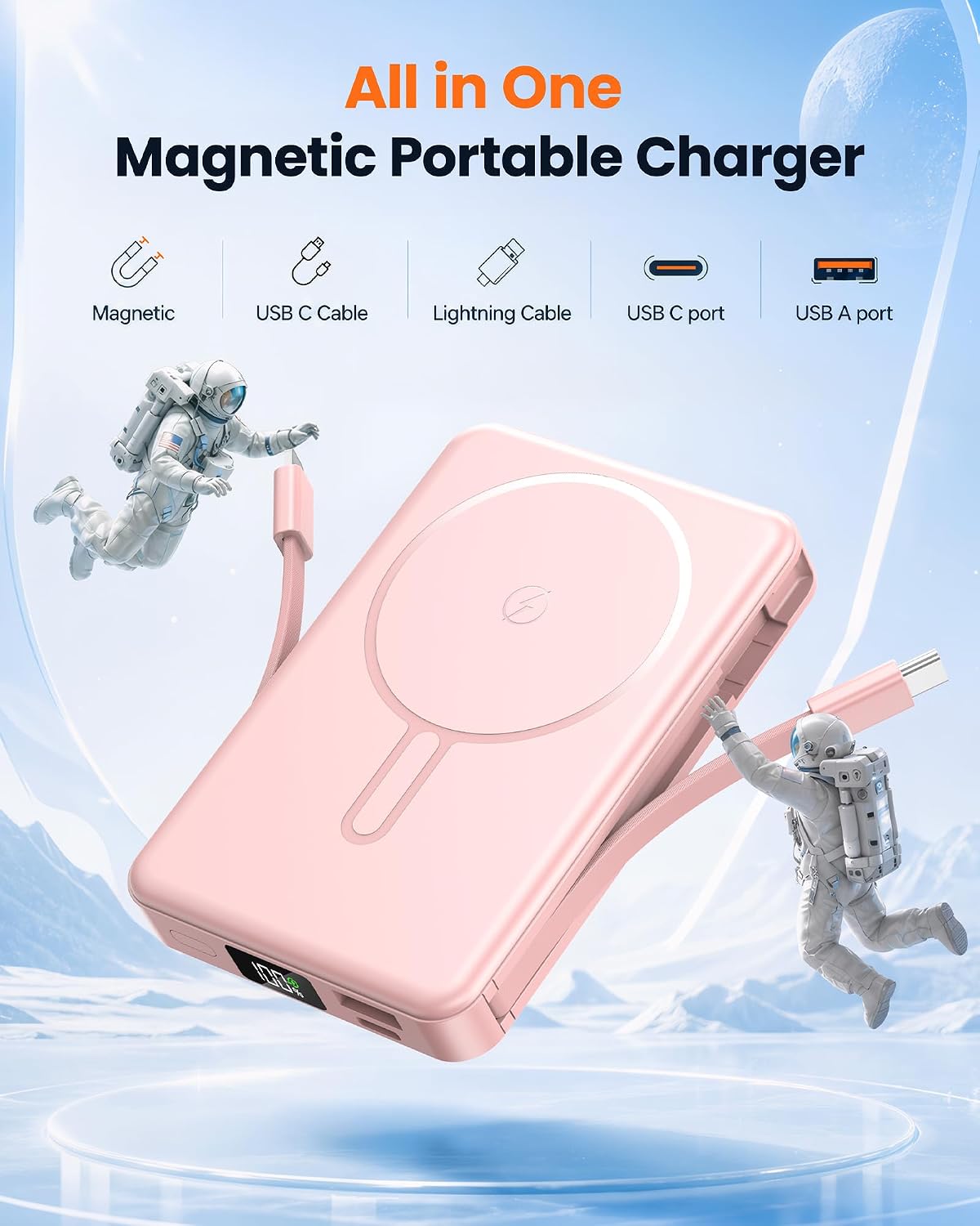 RONEGN Cargador portátil magnético 10000mAh Power Bank | Paquete de...