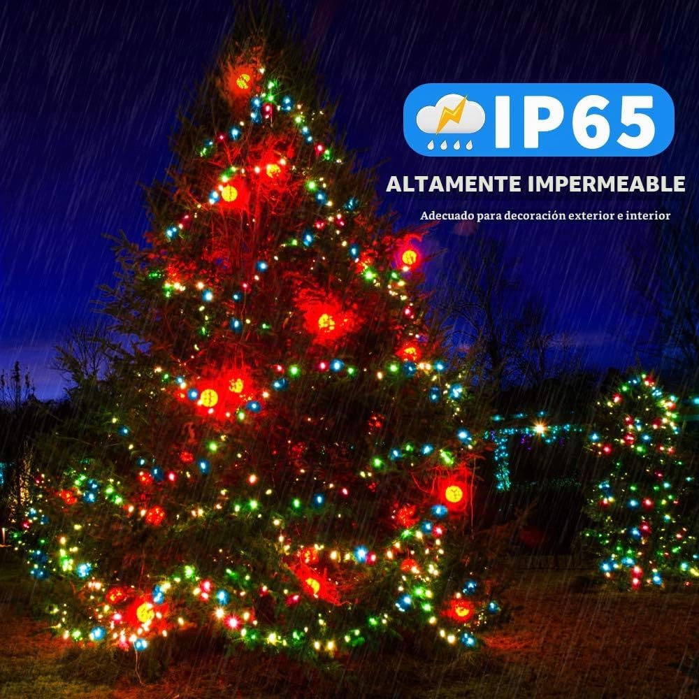 MZD8391 - Cadena de 262 pies de luces LED para Navidad que cambian...