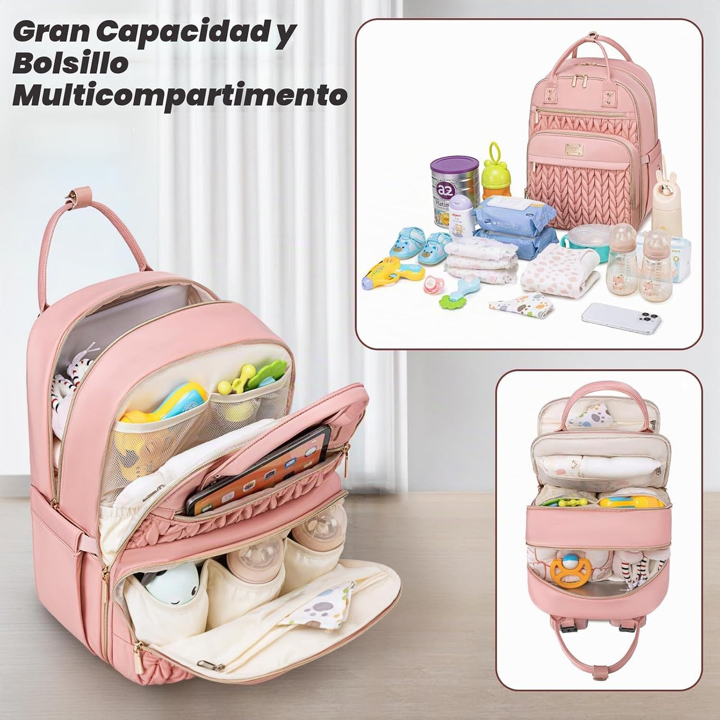 Tealari Mochila para pañales, elegante bolsa de pañales para bebé,...