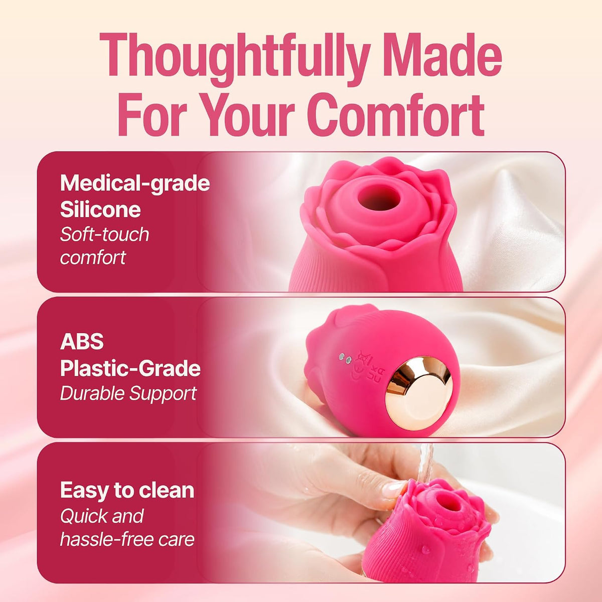 Vibrador de succión de juguete rosa para mujer - Juguete sexual est...