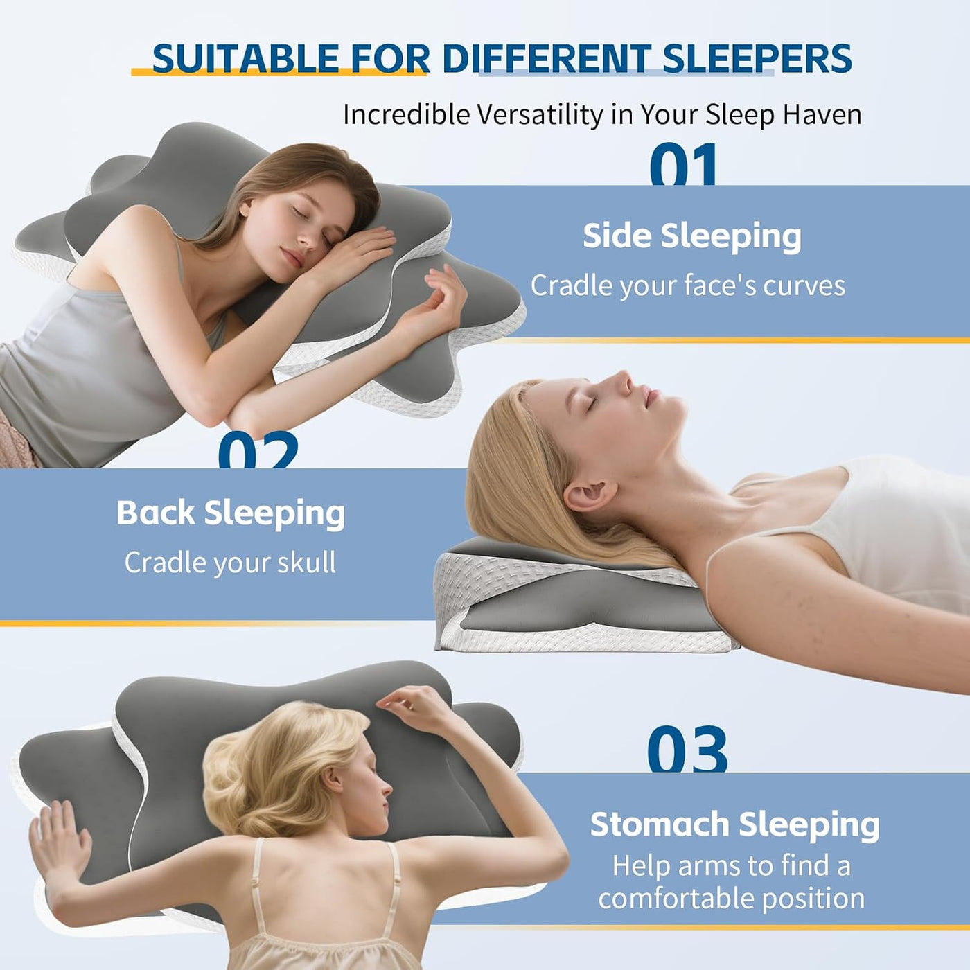 Almohada cervical para alivio del dolor de cuello y hombros, almoha...
