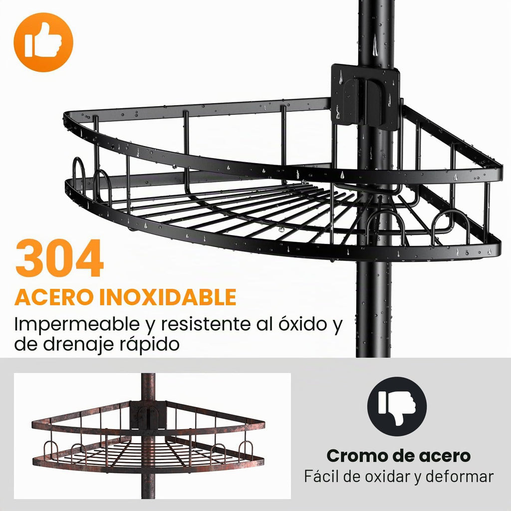Estante organizador de ducha con poste de tensión: estantes organiz...