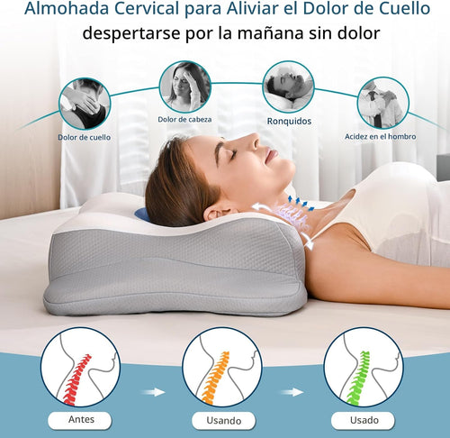 Almohada cervical para el cuello para aliviar el dolor, almohadas d...