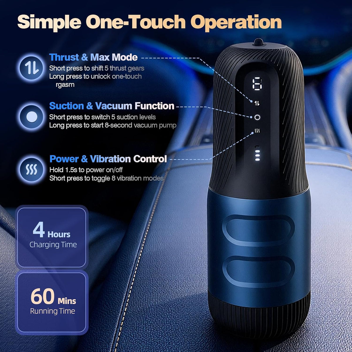 ZEMALIA APP Masturbador masculino automático Juguetes sexuales para...