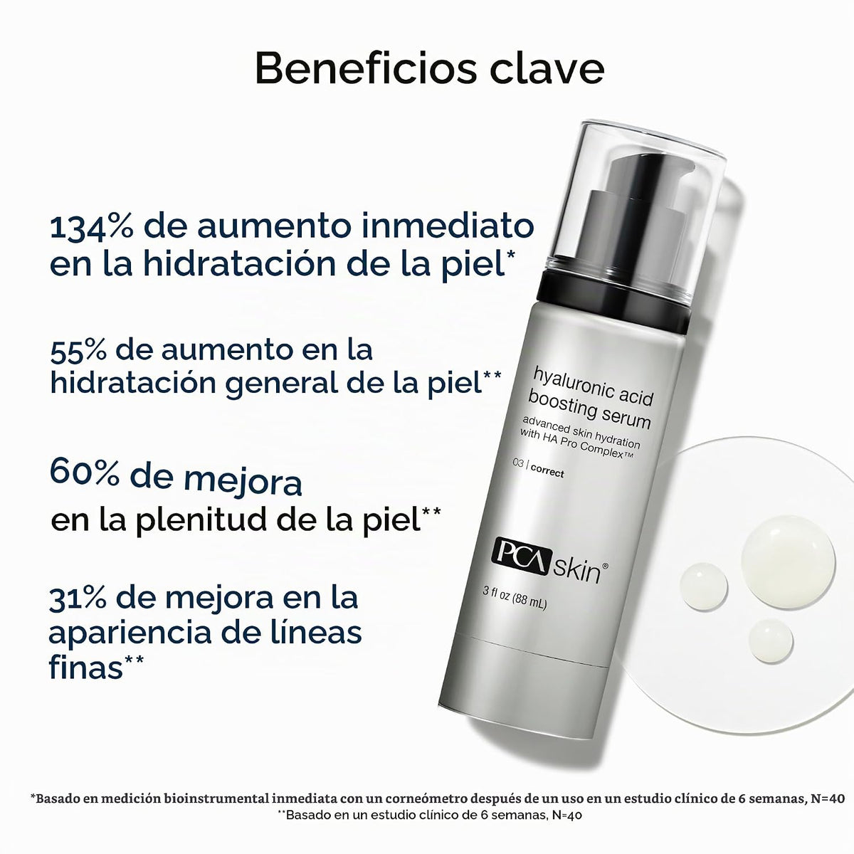 PCA SKIN Suero potenciador de ácido hialurónico para la cara - Corr...