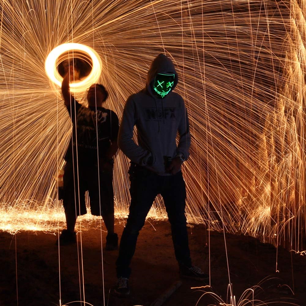 Poptrend Máscara de Halloween Máscaras LED que se Iluminan para Fes...