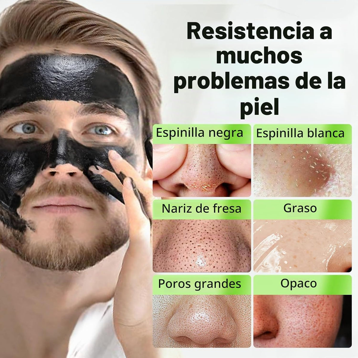 JVR Máscara facial Peel Off, máscara negra de carbón, máscara facia...