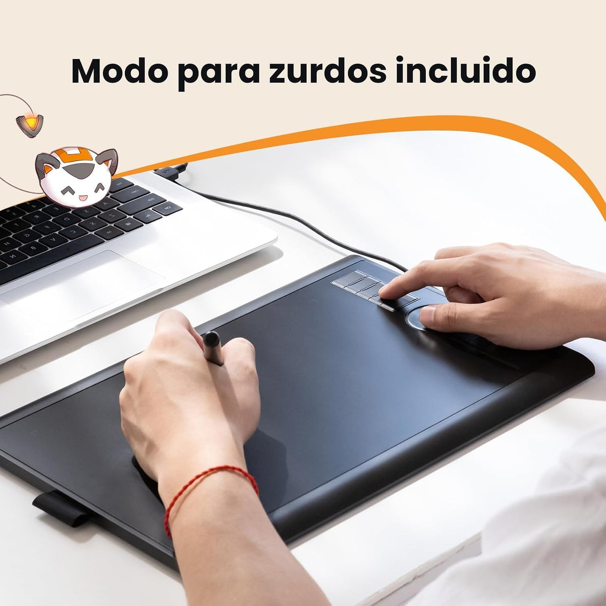 GAOMON Tableta de dibujo M10K, 10x6 con anillo táctil, 10 teclas y...