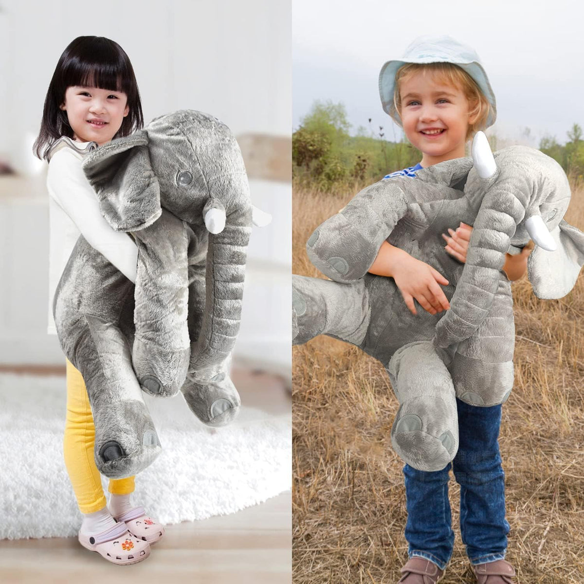Hmcghie Animales de peluche de elefante gigante de gran tamaño de 2...