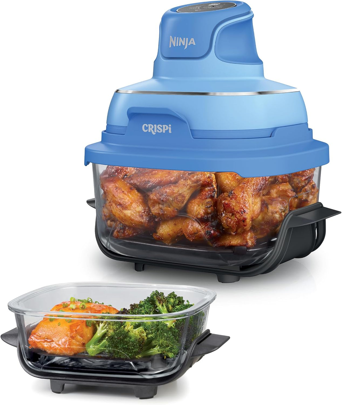 Ninja Freidora de aire de vidrio Crispi, 4 en 1, cobalto, FN101BL2...