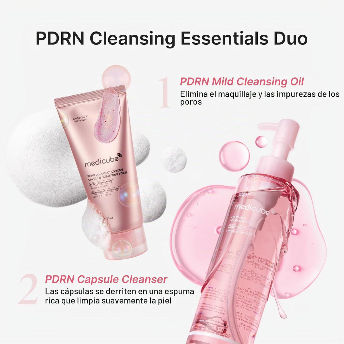 medicube PDRN Pore Care Duo - Aceite limpiador PDRN y raspador facial
