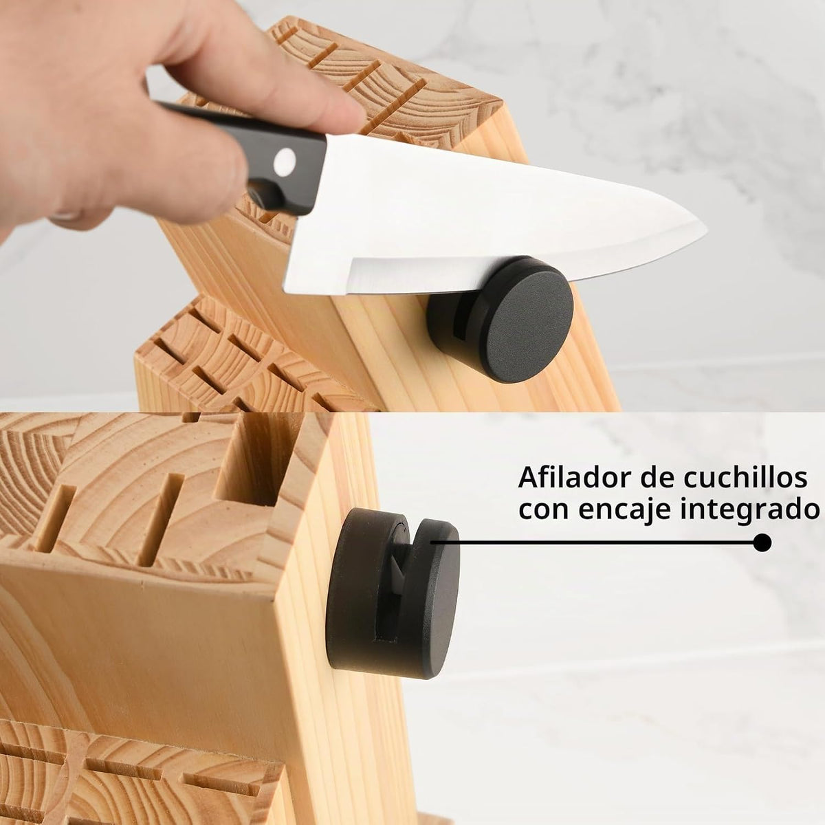 Juego de cuchillos de 19 piezas, acero alemán, duradero y apto para...