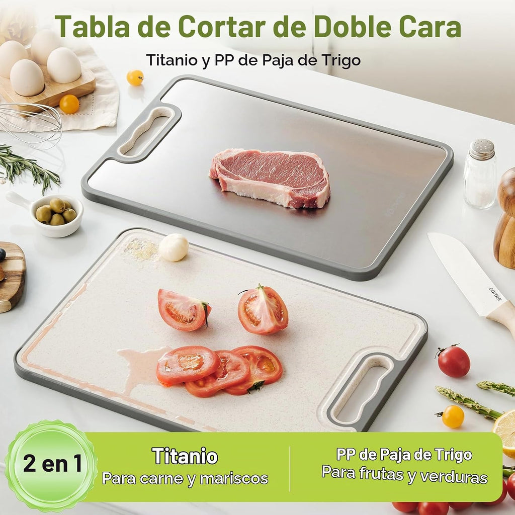 Vocvee 1 tabla de cortar de titanio para cocina, tabla de cortar de...