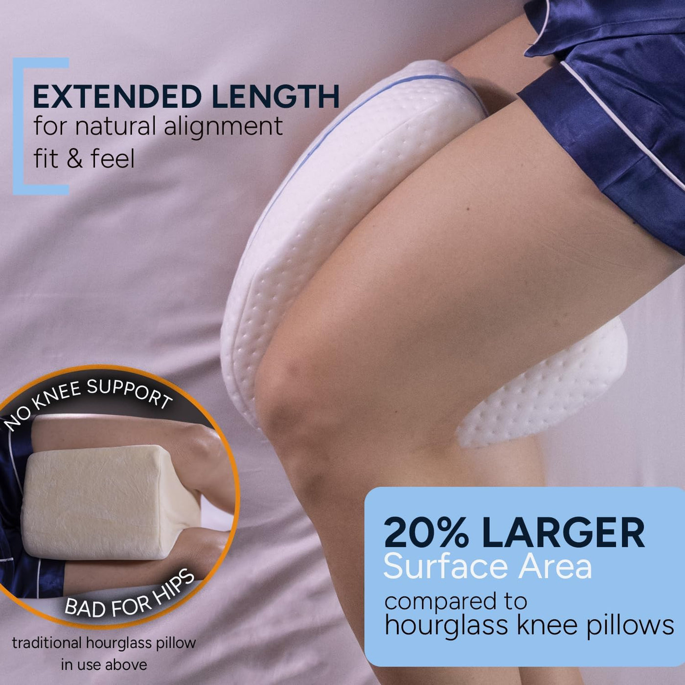 Contour Legacy - Almohada de apoyo de espuma para piernas y rodilla...