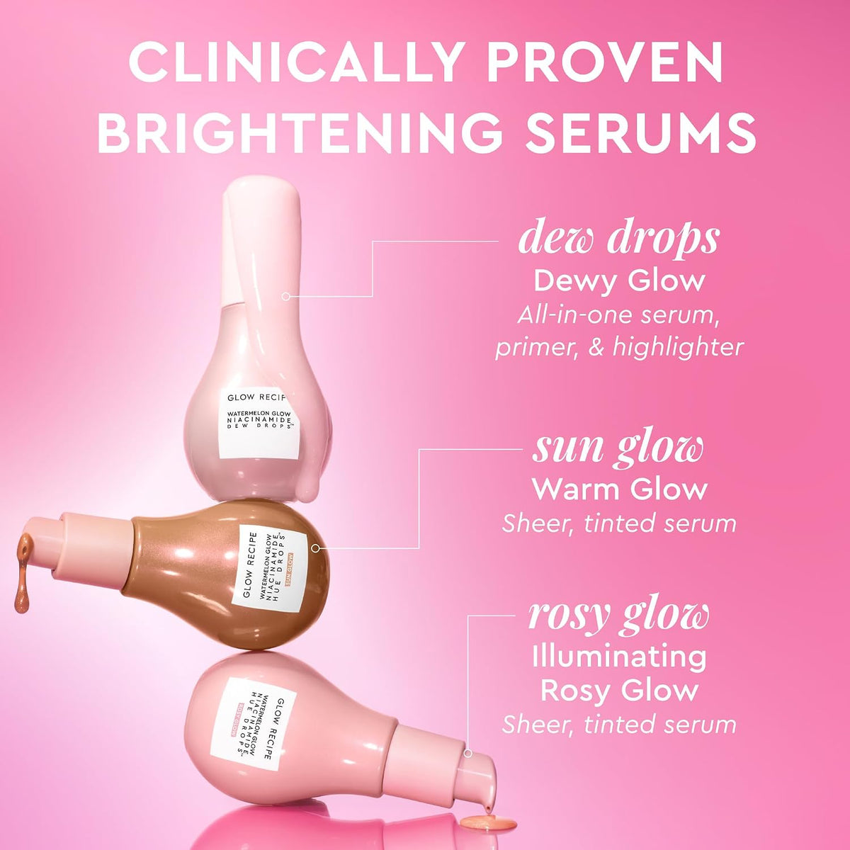 Glow Recipe Gotas de rocío de niacinamida de sandía, suero facial h...
