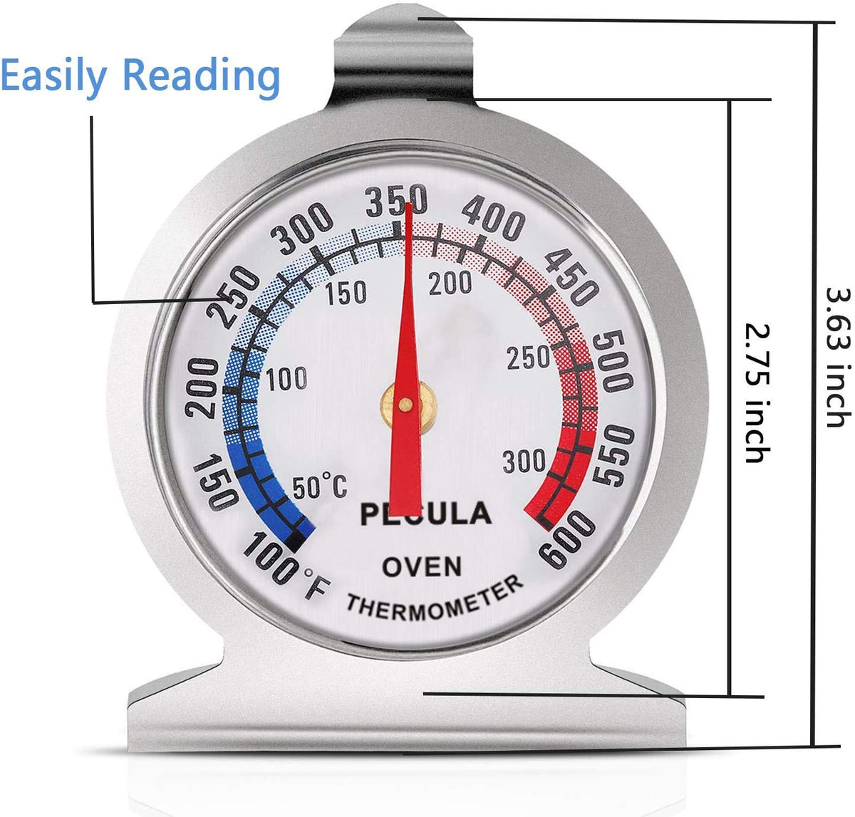 Termómetro de horno 50-300 °C\/100-600 °F, horno parrilla freír che...