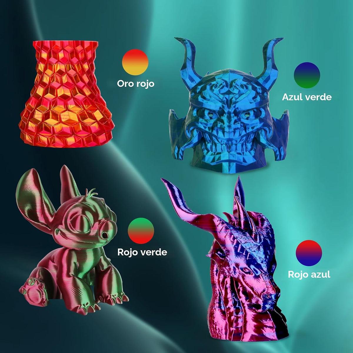 AMOLEN - Paquete de filamento de impresora 3D de seda PLA, filament...
