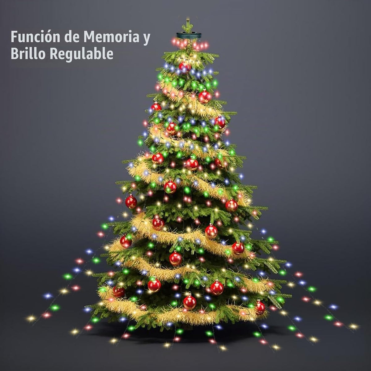 Janplay Guirnalda de luces para árbol de Navidad, 400 LED, 16 línea...