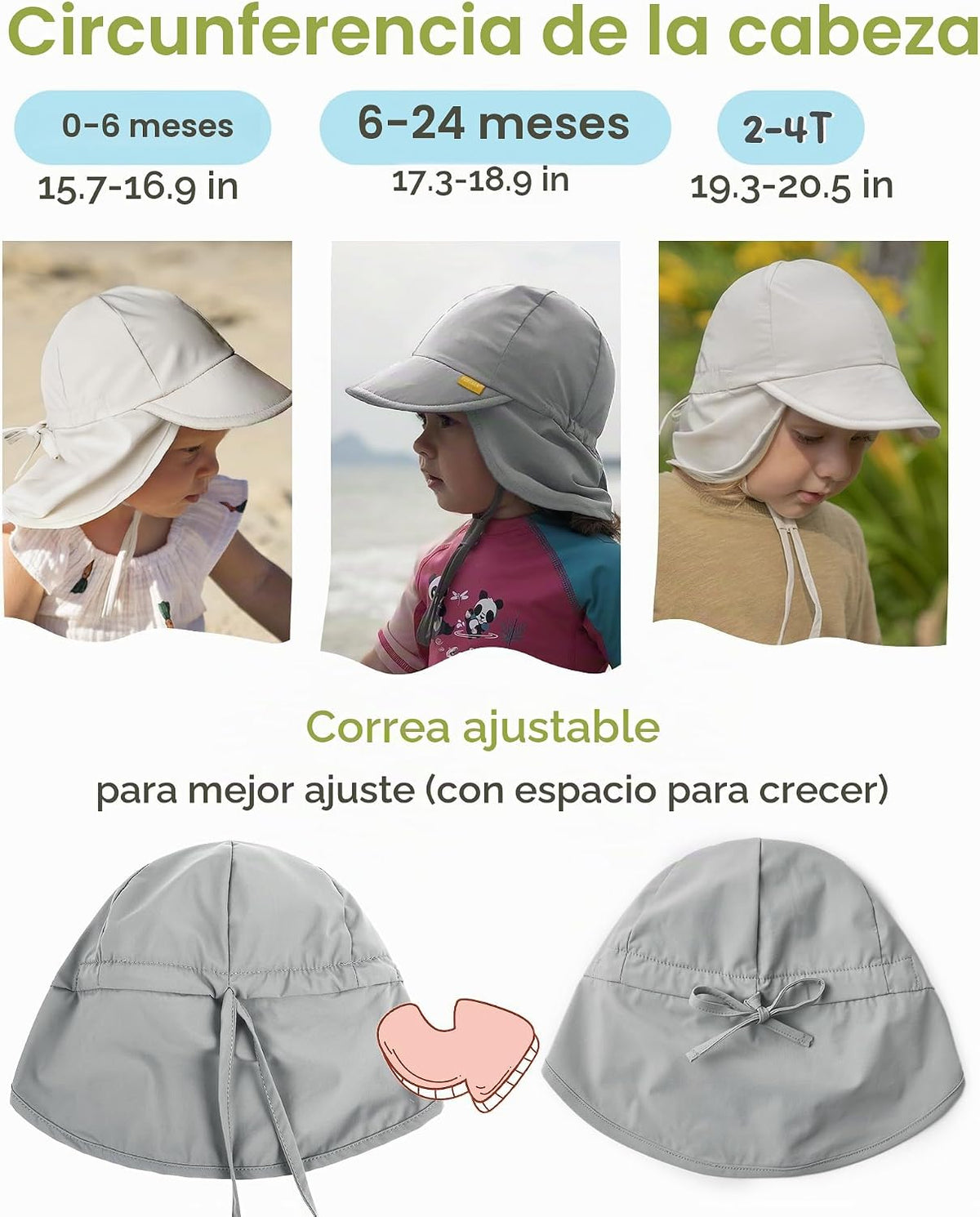 FURTALK Sombrero de sol para bebés niñas y niños de verano para pla...