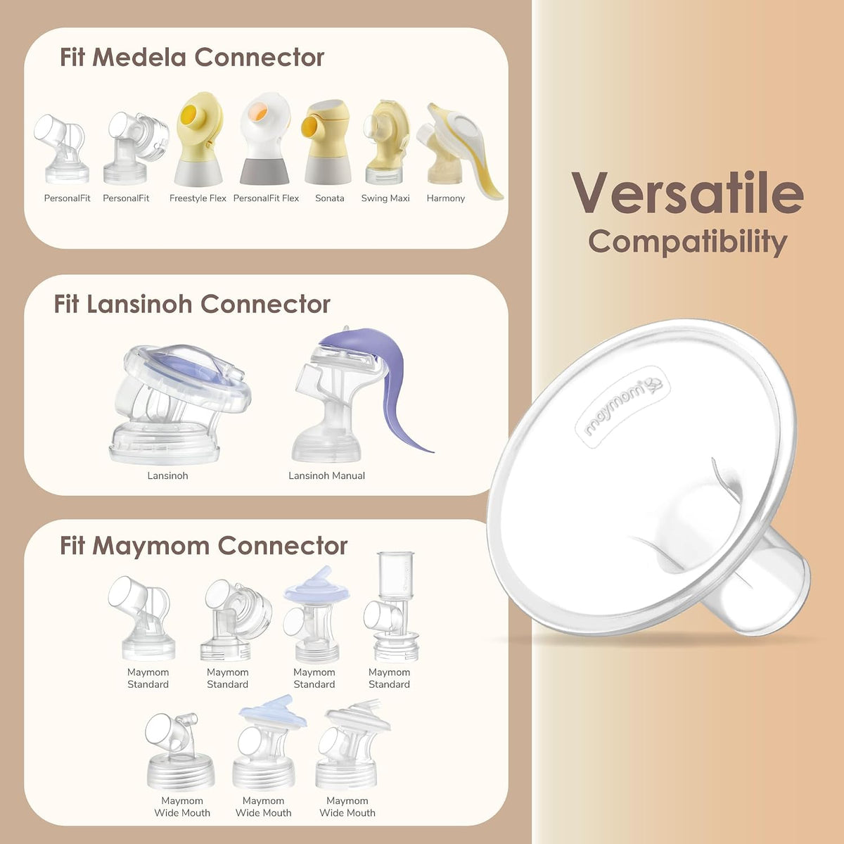 Maymom MyFit - Protectores de pecho grandes con diseño de dos pieza...
