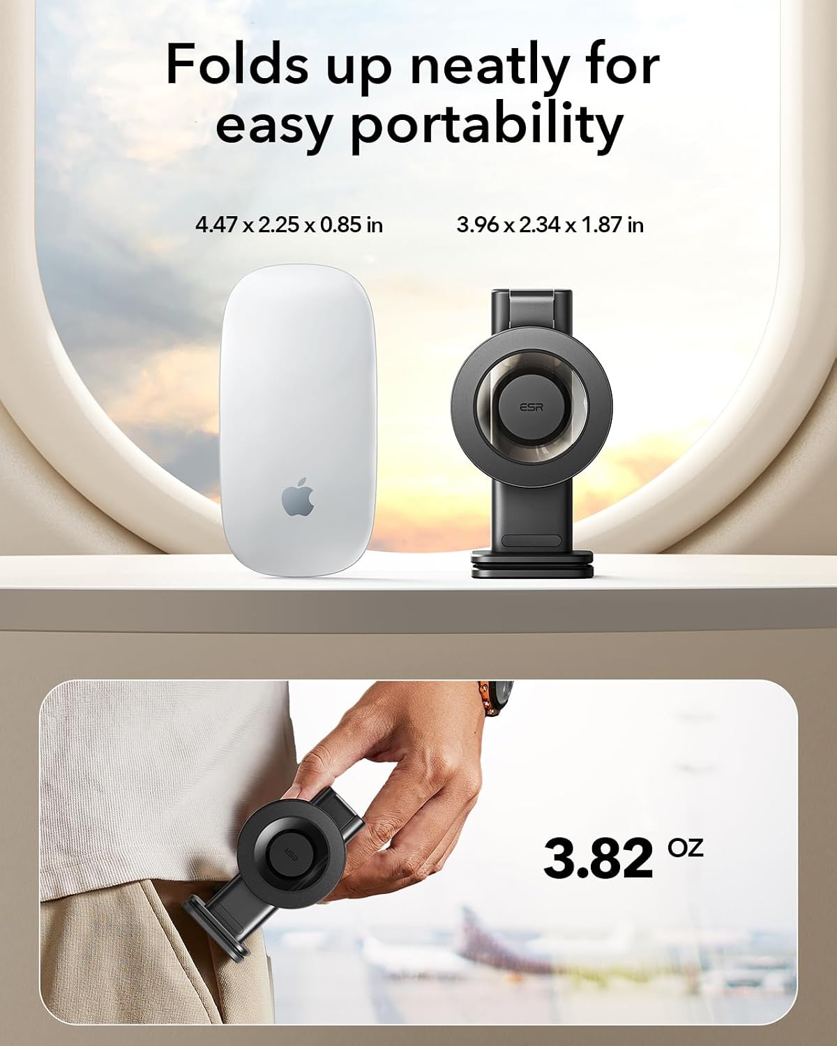 ESR - Soporte para teléfono MagSafe Airplane para iPhone 18 Pro\/Pr...