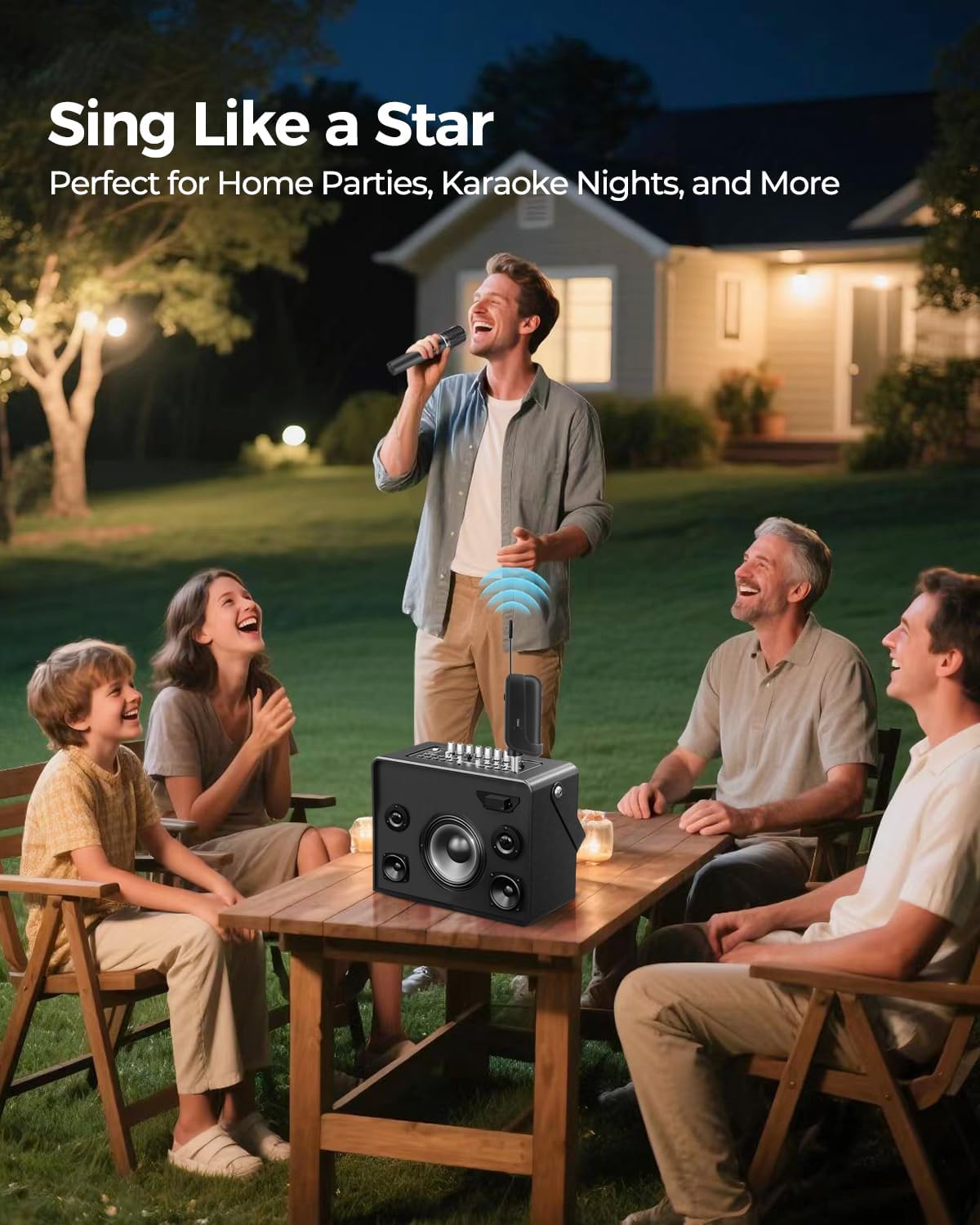 Micrófonos inalámbricos, ajuste de volumen de 5 niveles, micrófono...