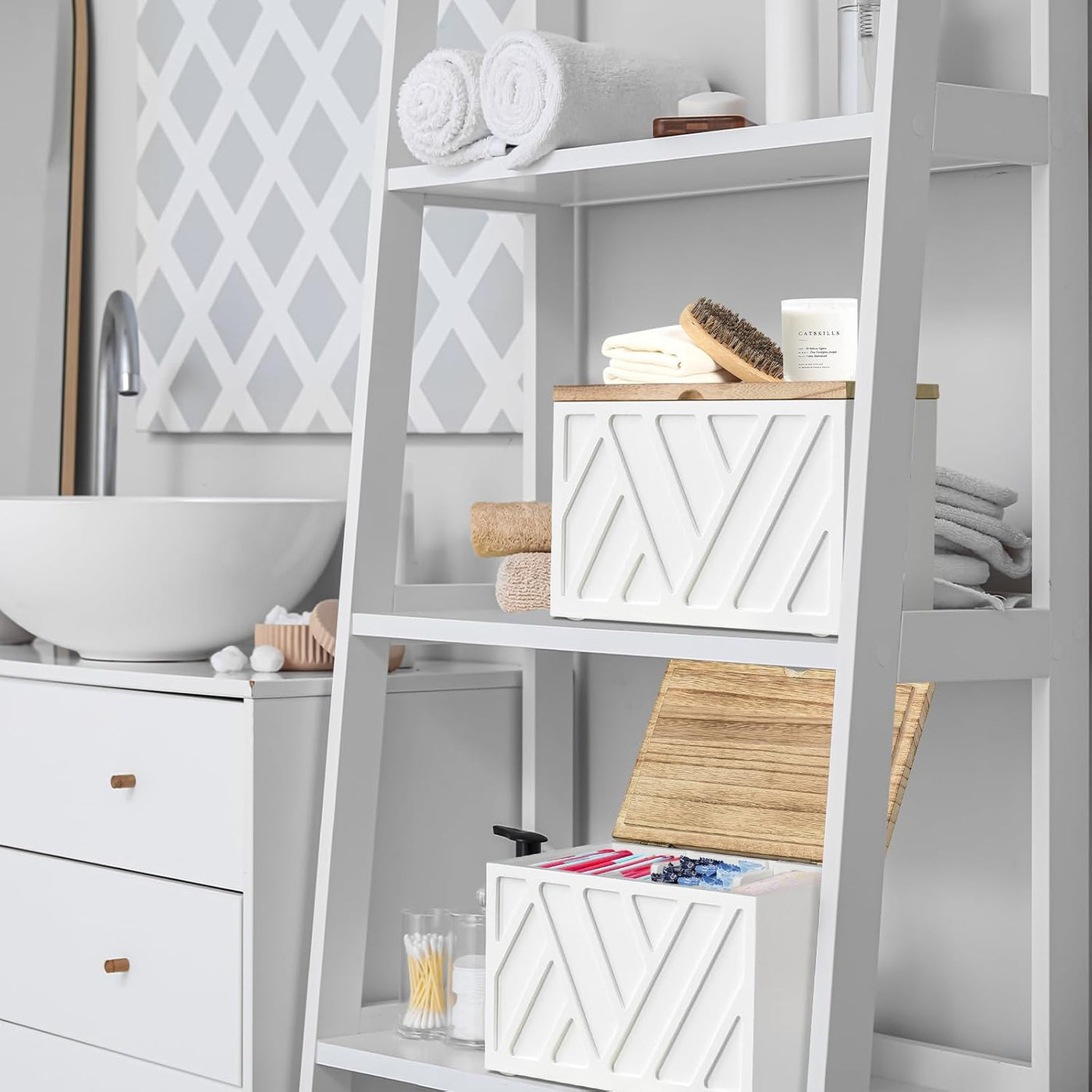 2 piezas de soporte para tampones blanco para decoración de baño, o...