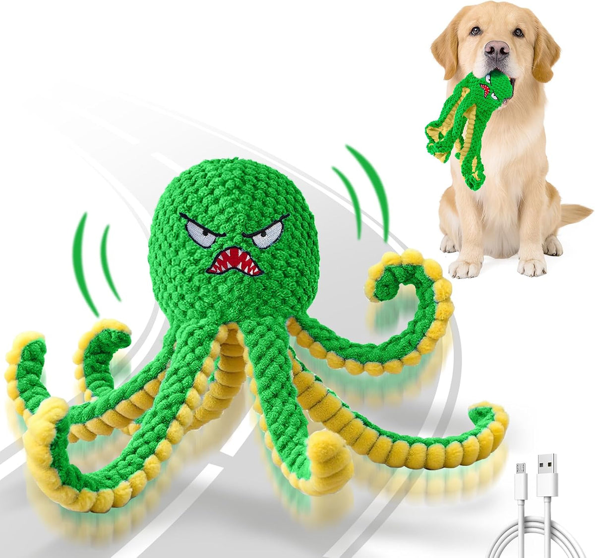 Qraxond Juguetes Interactivos para Perros Pulpo, Juguete Automático...