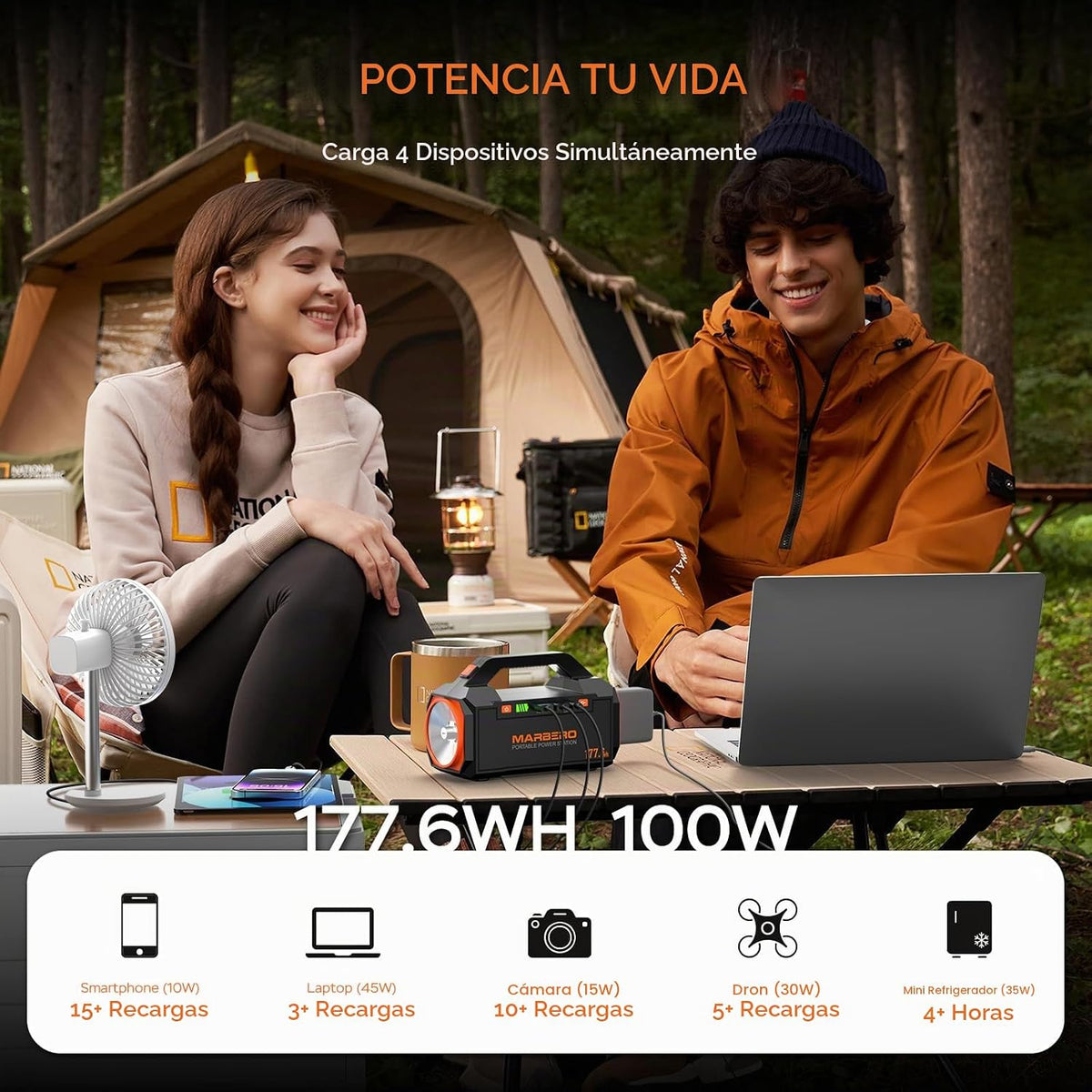 MARBERO Estación de energía portátil de 150 W, 177.6 Wh, generador...