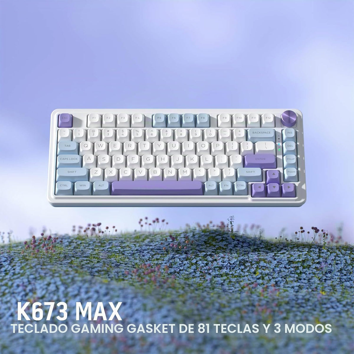 Redragon K673 MAX 75% teclado para juegos RGB inalámbrico con junta...