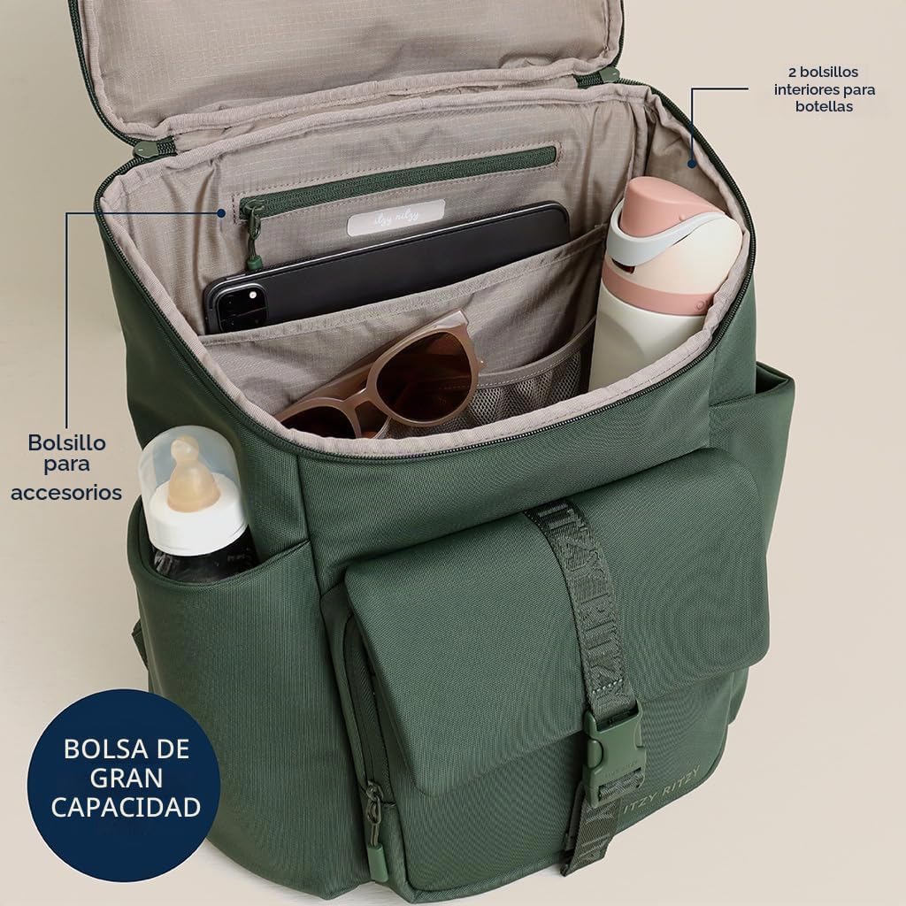 Itzy Ritzy Belong Bucket Backpack - Mochila ligera para pañales con...