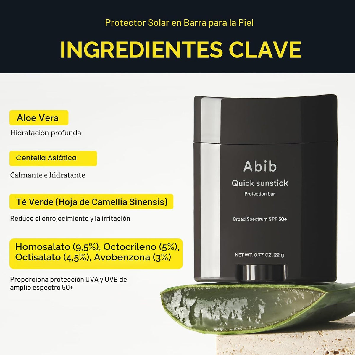 Abib Airy &amp; Quick Sunstick DUO SPF50+ Broad Spectrum Semi-Matte...