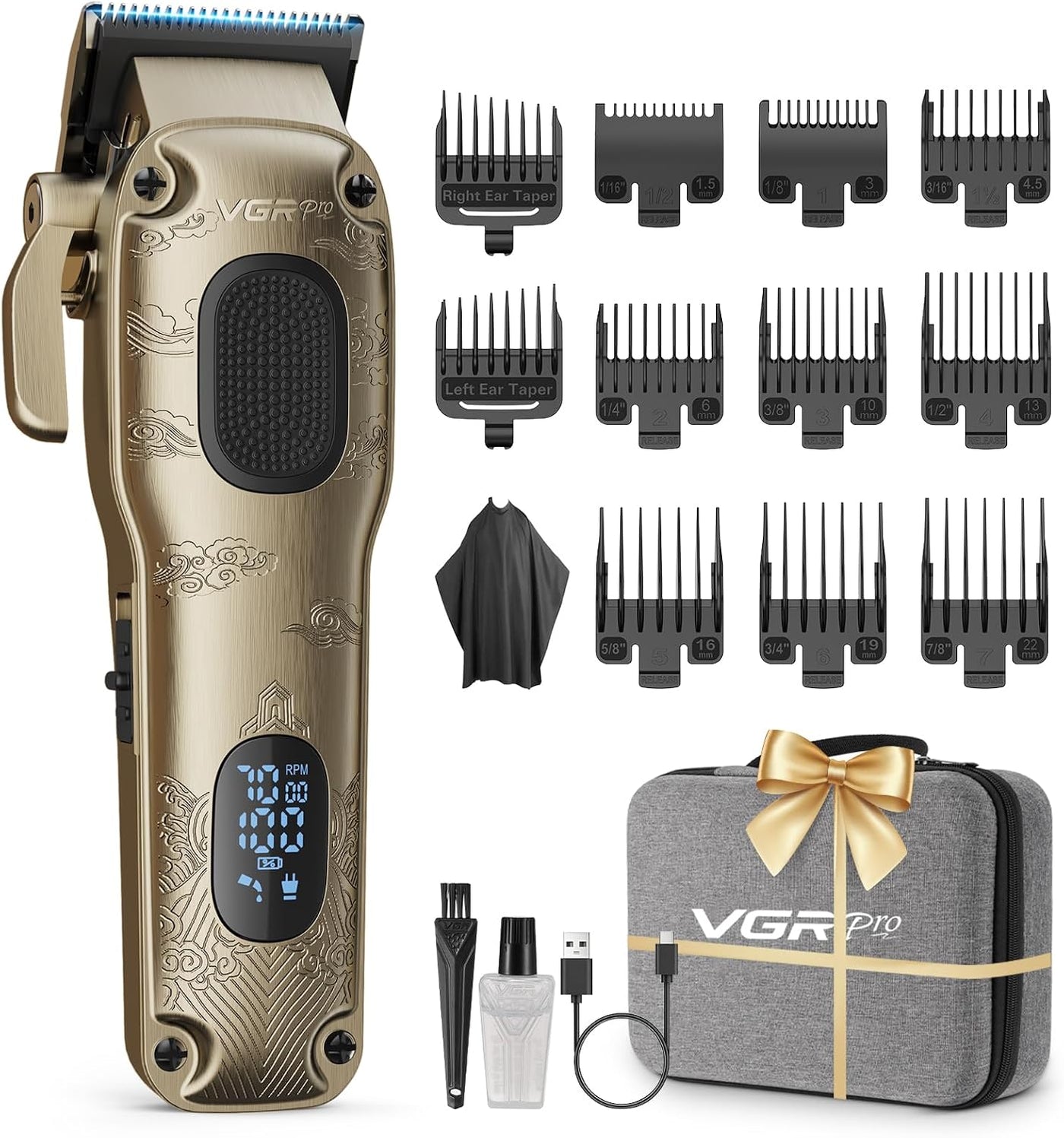 VGRPRO Cortapelos para hombre profesional, inalámbrico y con cable...