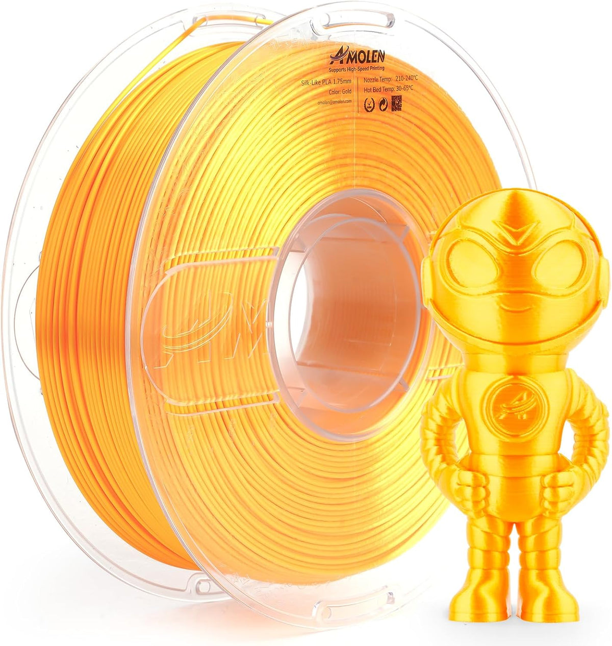 AMOLEN - Filamento PLA para impresora 3D, de seda de 0.069 pulgadas...