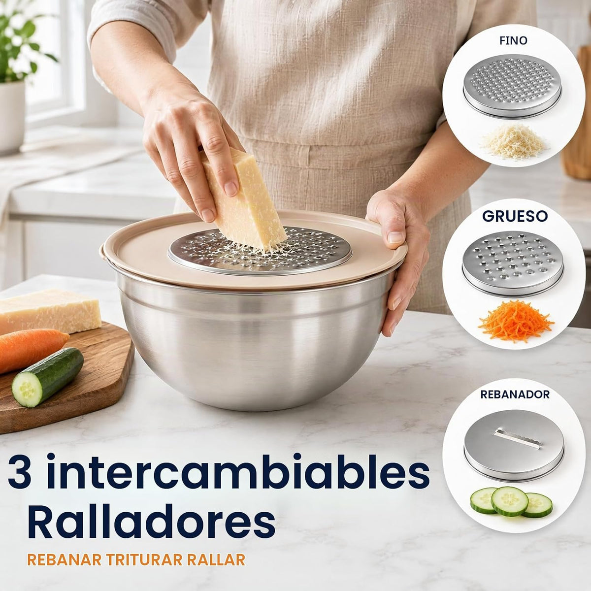 Juego de 31 cuencos para mezclar con tapas, cuencos de acero inoxid...
