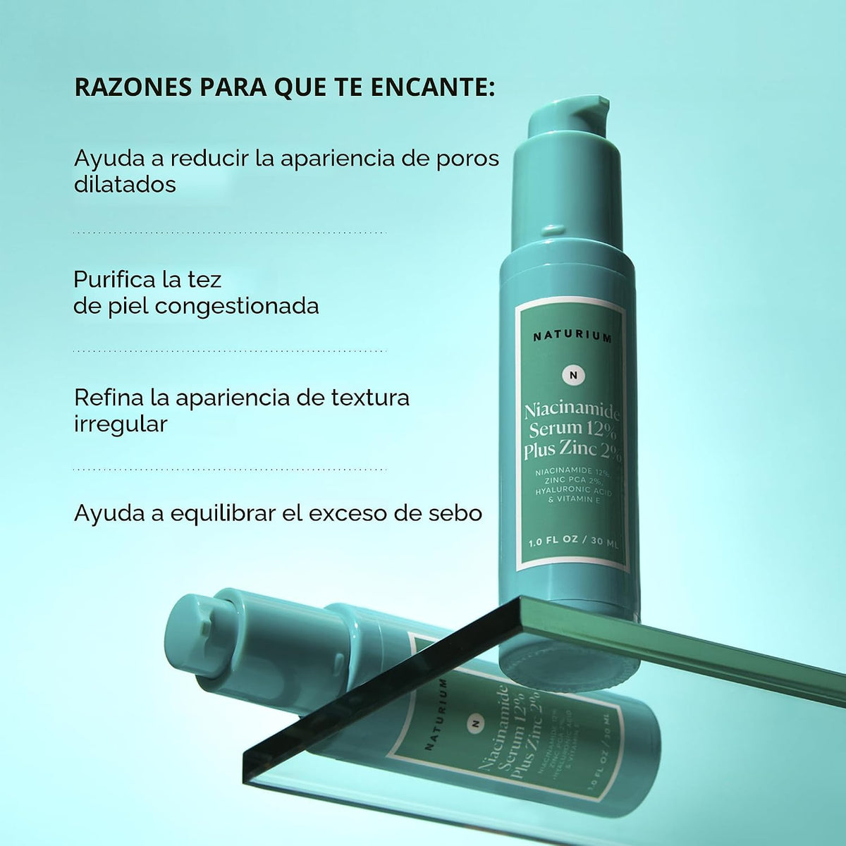 Naturium Suero facial de niacinamida 12% más zinc 2%, antienvejecim...