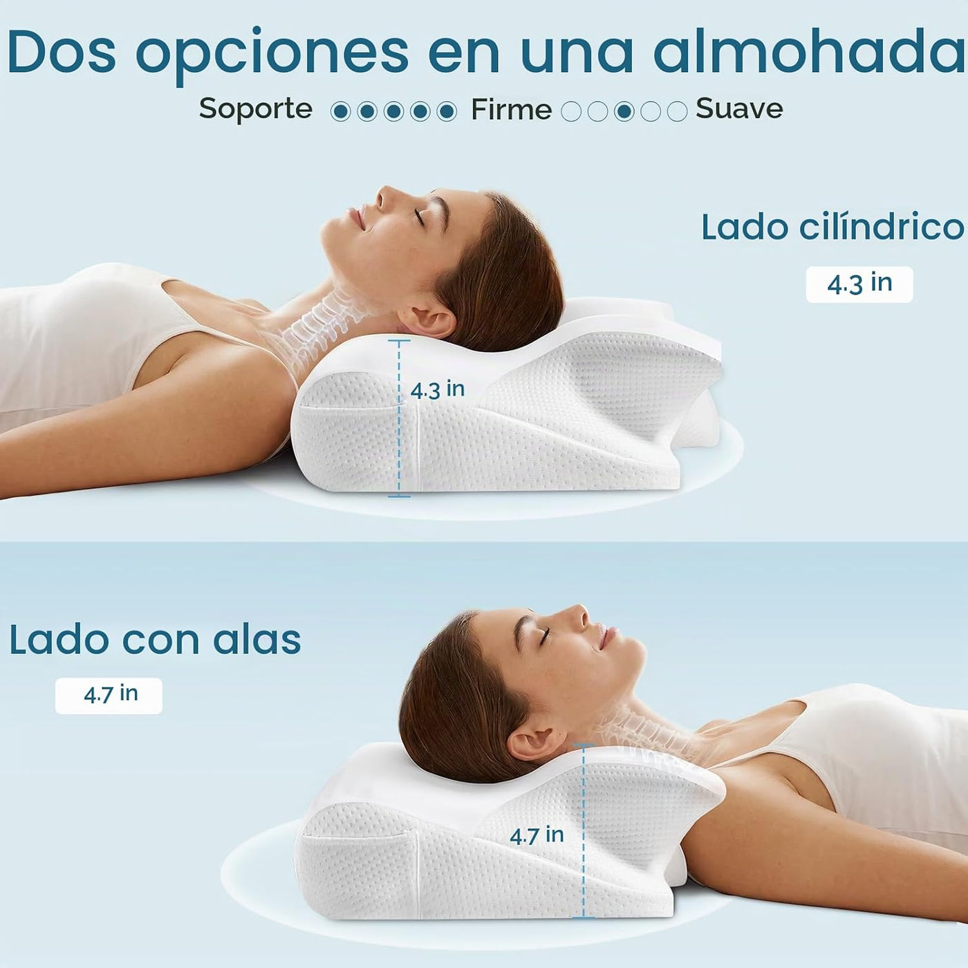 Almohada cervical eficaz para aliviar el dolor para dormir, almohad...
