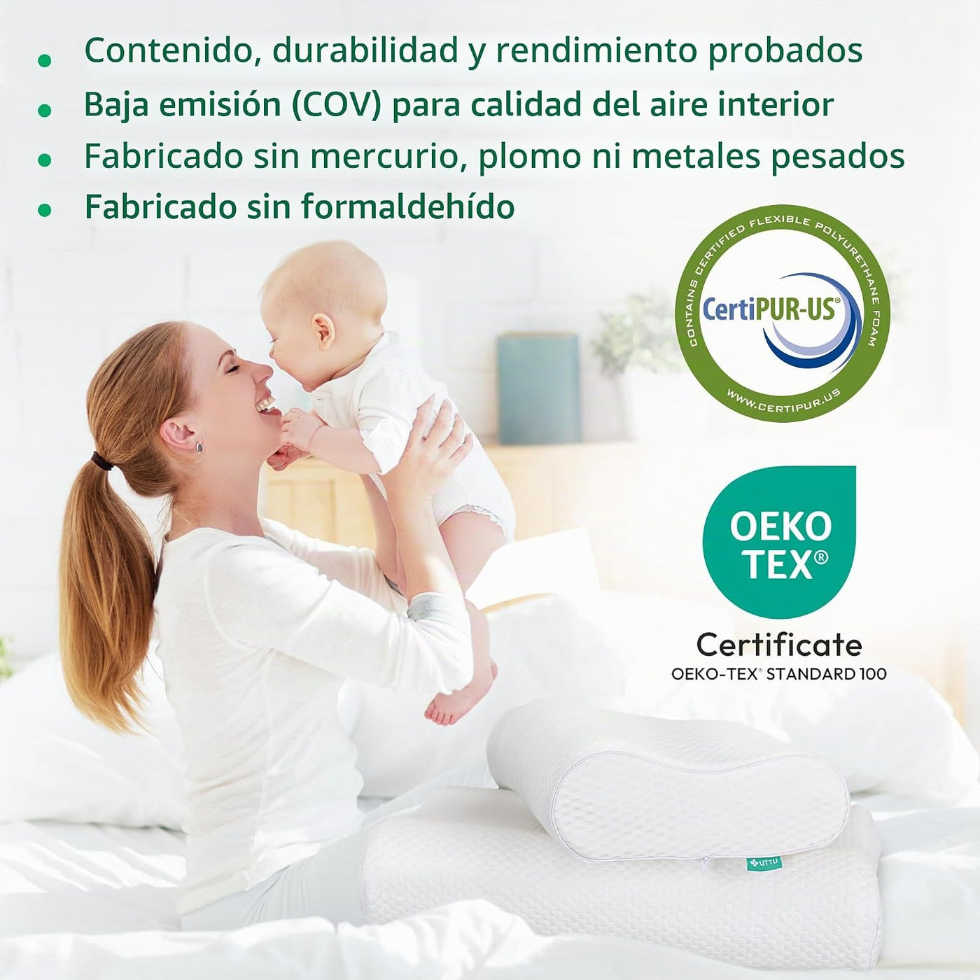 UTTU Almohada cervical para aliviar la tensión del cuello, almohada...
