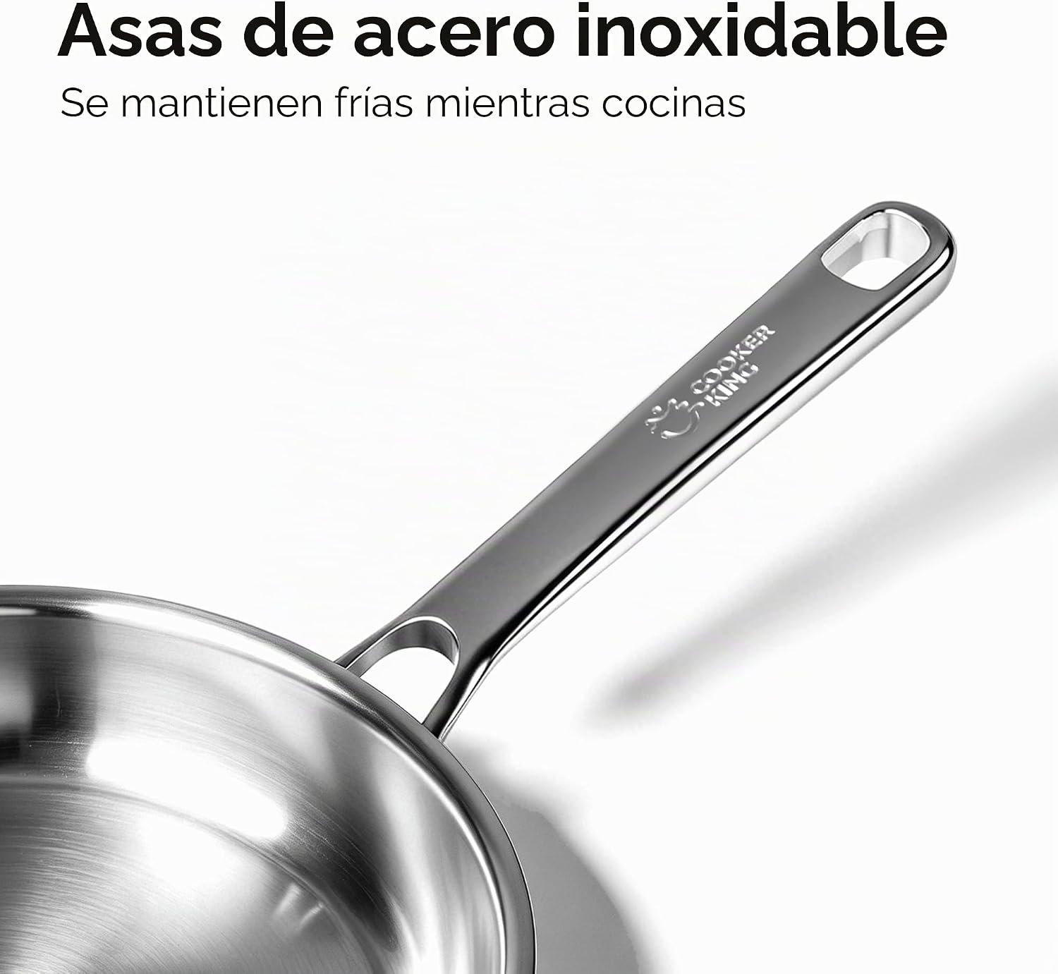 COOKER KING Sartén de acero inoxidable de 10 pulgadas, sartén, sart...