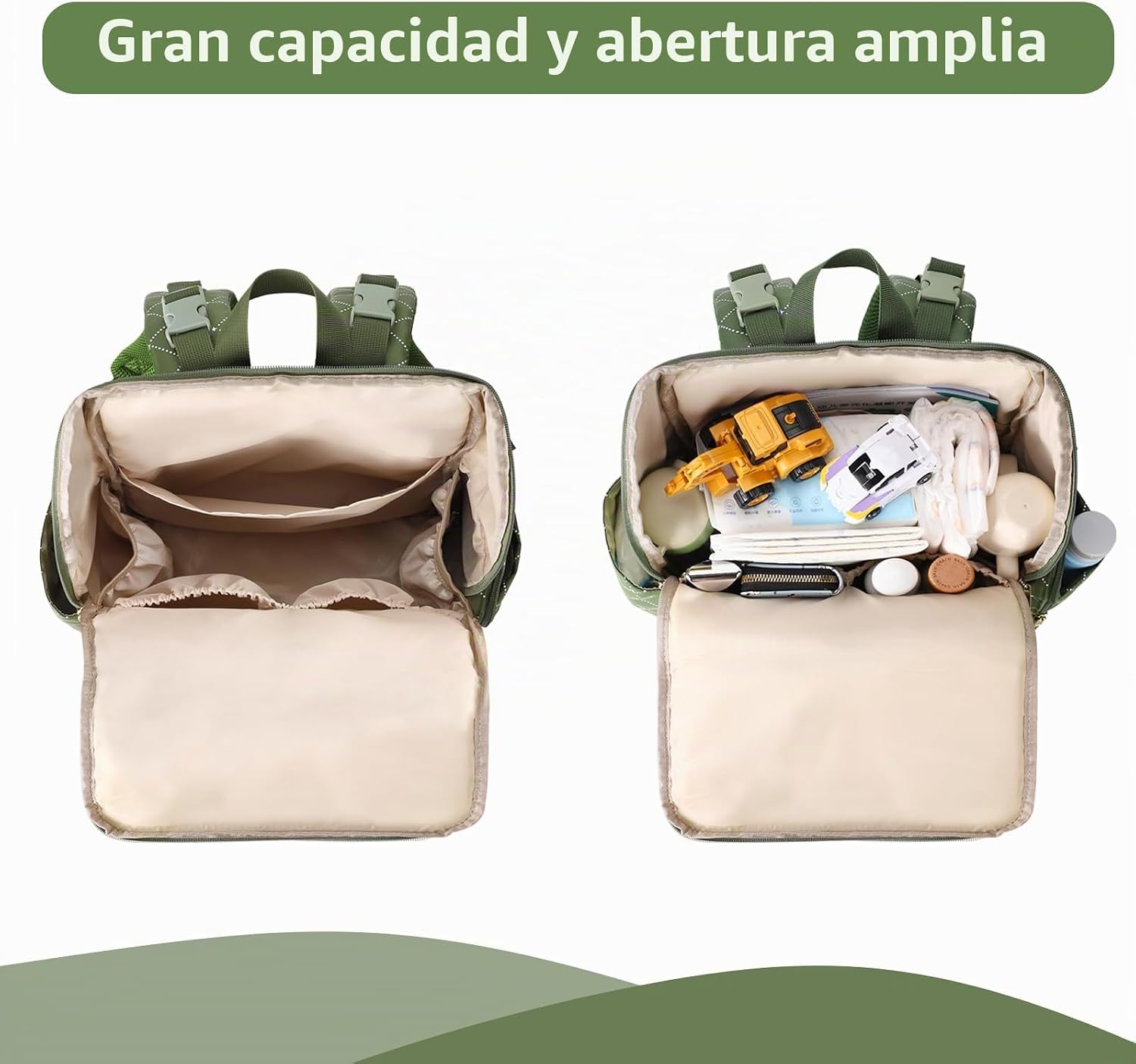 vosmles Elegante bolsa de pañales para bebé, bolsa de bebé con camb...
