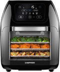 CHEFMAN Freidora de aire digital multifuncional+ asador, deshidratador, horno de convección, 17 ajustes preestablecidos de pantalla táctil para freír, asar, deshidratar, hornear