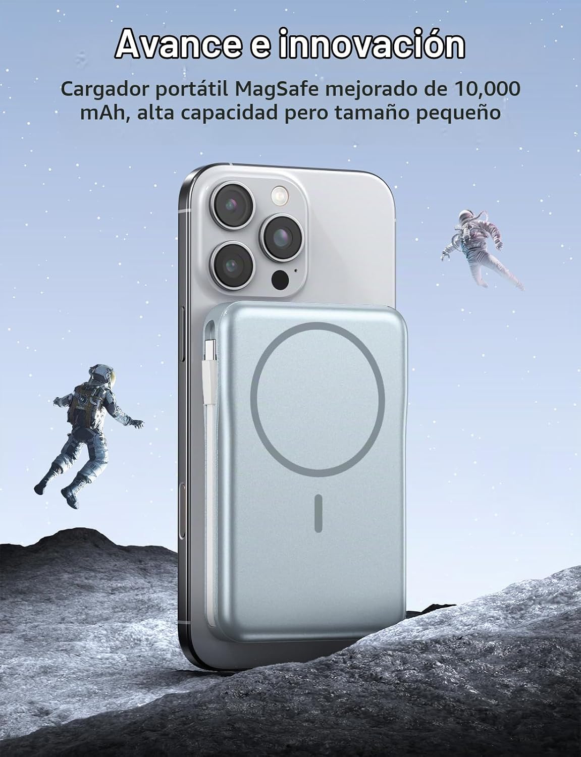 Aobbow Cargador portátil magnético, paquete de batería MagSafe de 1...