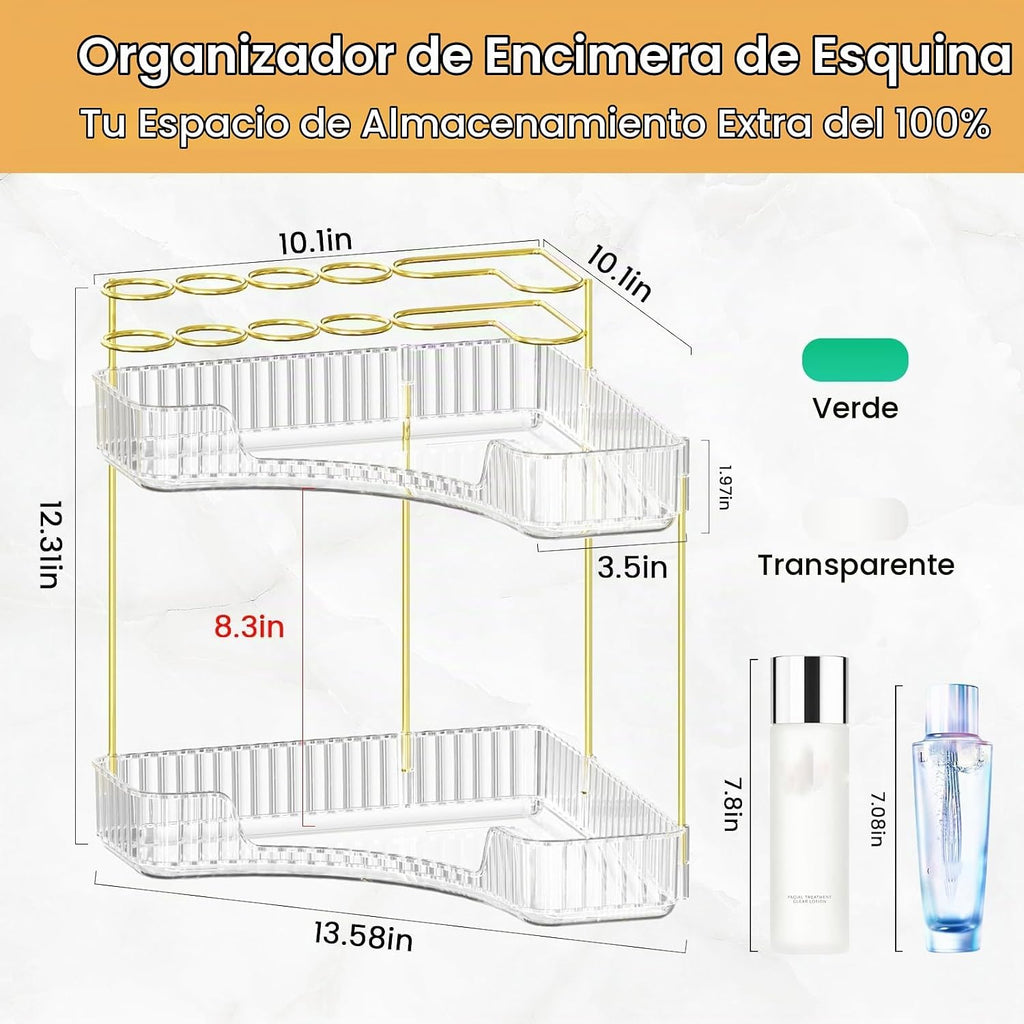 NATURE'S SOURCE Organizador de maquillaje para tocador, organiz...