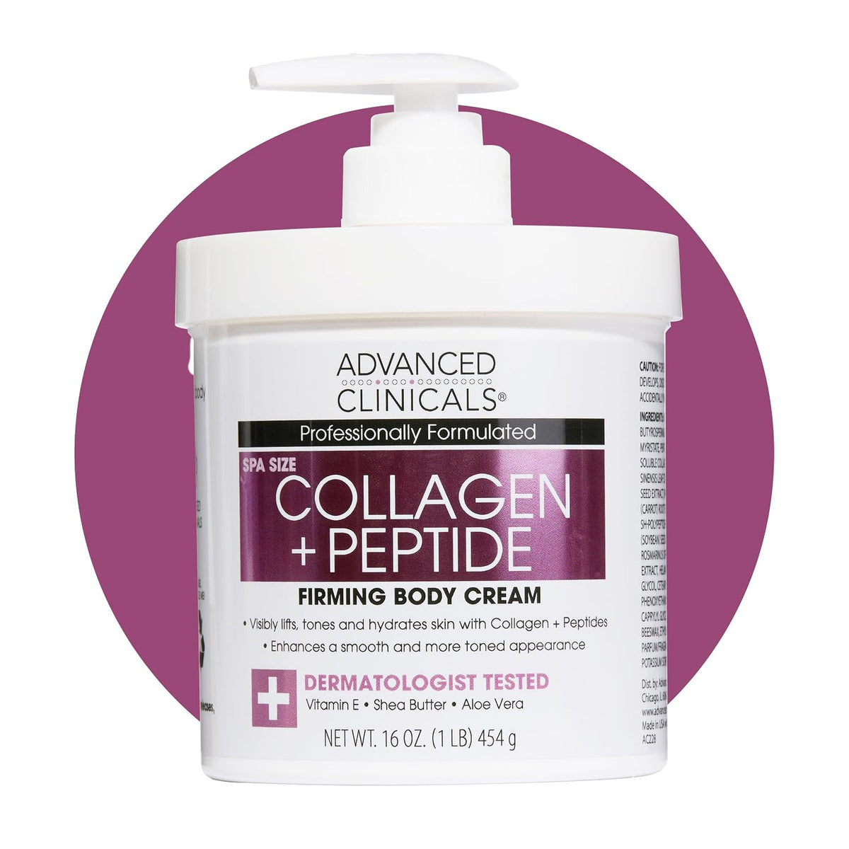 Advanced Clinicals - Loción corporal con péptidos de colágeno y hid...